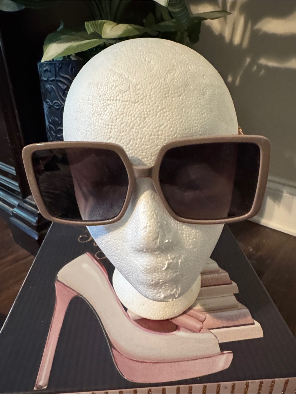Women's Oversized Square Sunglasses in Taupe